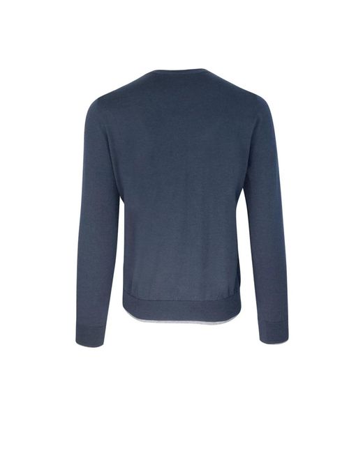 Paolo Pecora Blue Round-Neck Knitwear for men