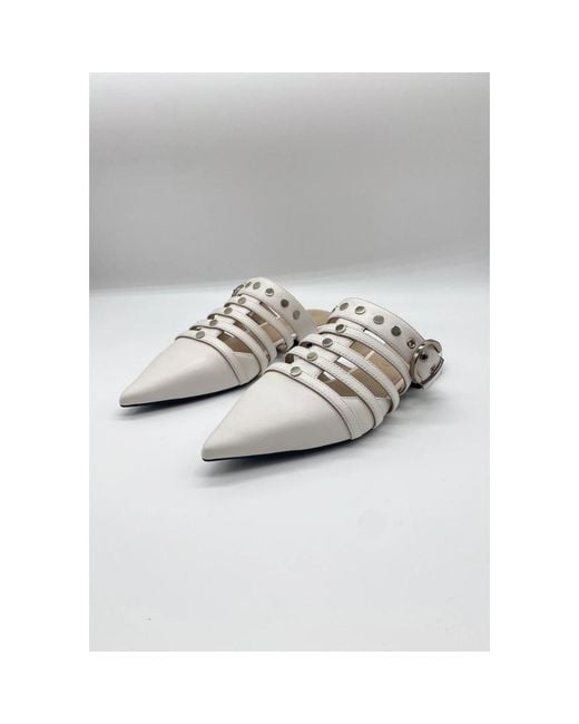 Pinko White Mules