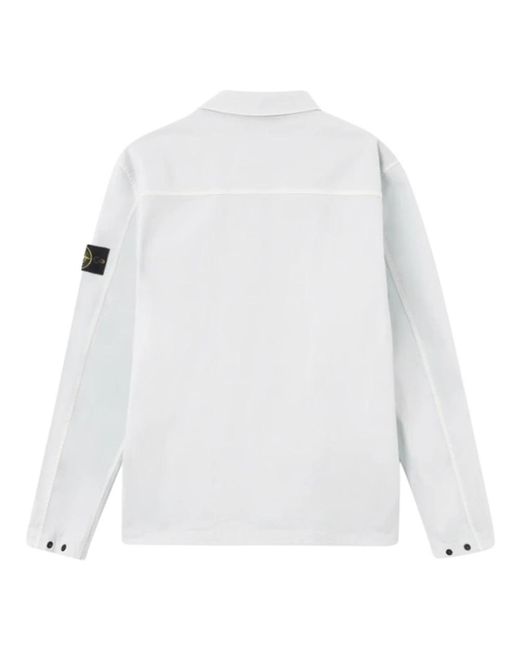 Stone Island White Light Jackets for men