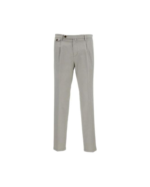 BRIGLIA Gray Slim-Fit Trousers for men