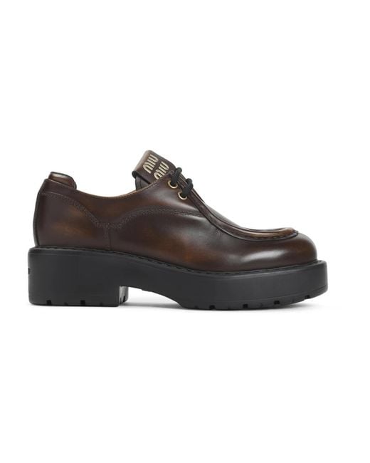 Miu Miu Laced Shoes in het Brown