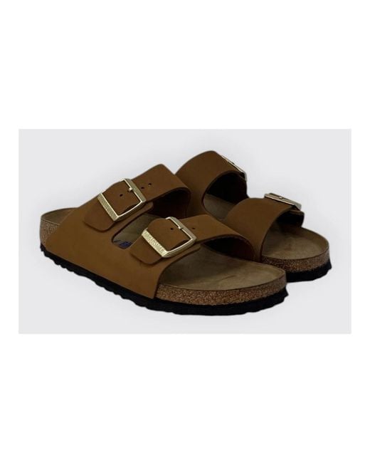 Birkenstock Brown Sliders for men