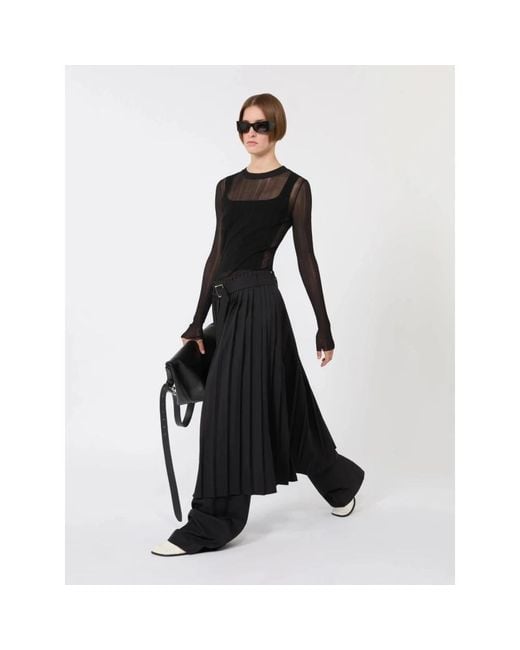 Sportmax Black Long Sleeve T-Shirts