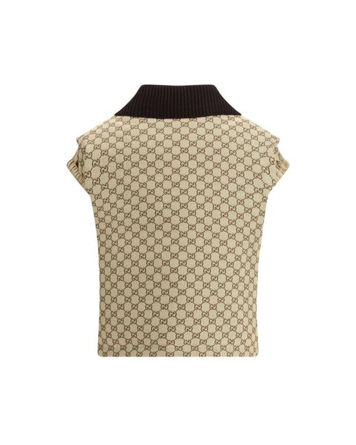 Gucci Jassen ,Katoen Bomber Gilet in het Natural