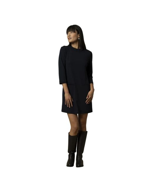 Kocca Kleedjes ,Blauw ,Elegante Korte Jurk Met Zakken in het Black