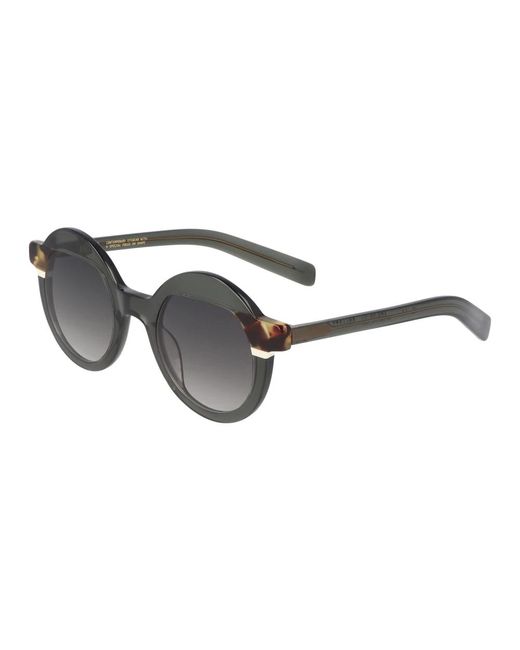 Occhiali da sole in acetato rotondi pollitt di Kaleos Eyehunters in Black