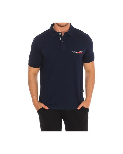 Philipp Plein Fitness ,Blauw ,Katoen Polo Met Korte Mouwen in het Blue voor heren