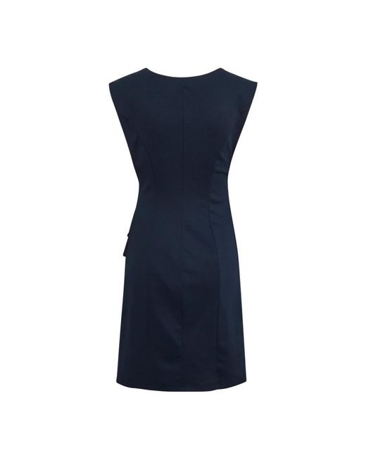 Kaffe Kleedjes ,Blauw ,India Jurk Met Ronde Hals in het Blue
