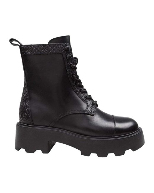 Tory Burch Black Lace-Up Boots