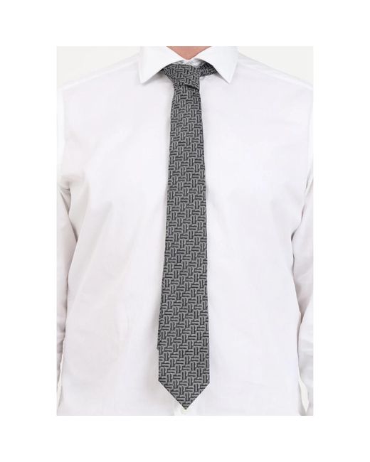 Lanvin Accessoires ,Grijs ,Grijze Zijden Stropdas Met Abstract Patroon in het Gray voor heren