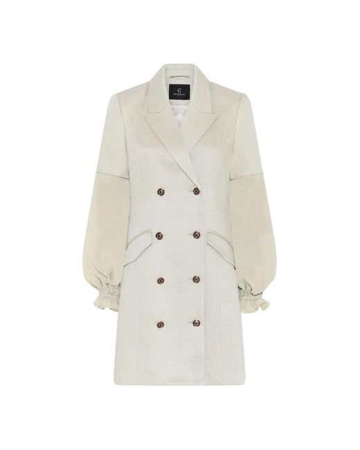 Bruuns Bazaar Double-Breasted Coats in het White