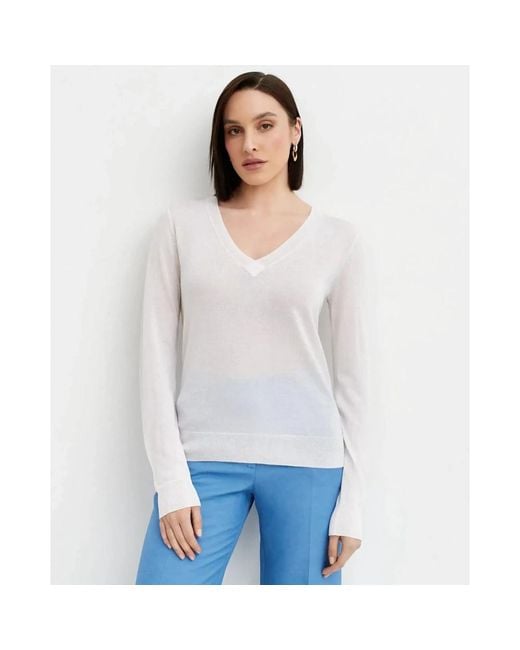 P.A.R.O.S.H. White V-Neck Knitwear