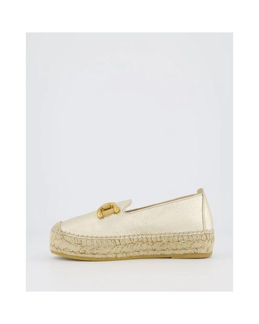 Gibaldi Schoenen ,Geel ,Lucia Metallic Loafer in het Natural
