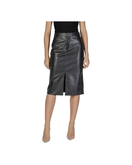 Midi Skirts Vila de color Black