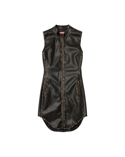 DIESEL Kleedjes ,Zwart ,Polyester Elegante Nero Jurk Aw 25 in het Black
