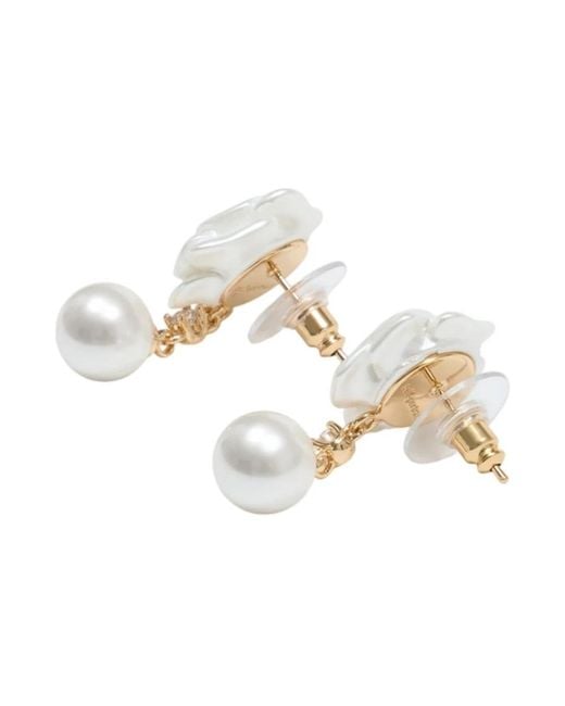 Self-Portrait White Earrings