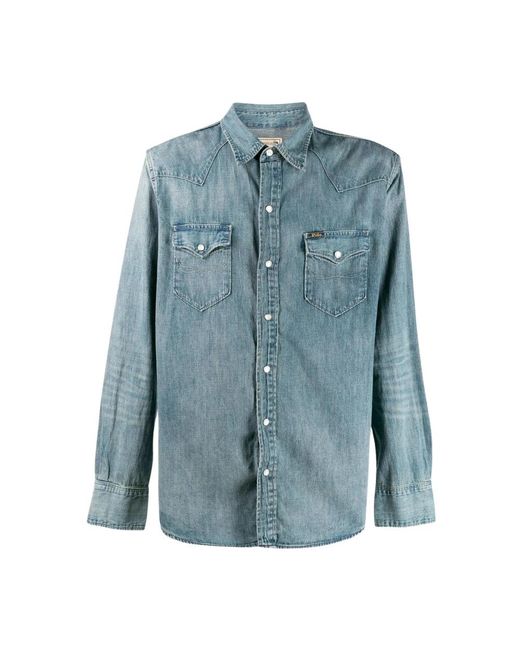 Ralph Lauren Blue Denim Shirts for men