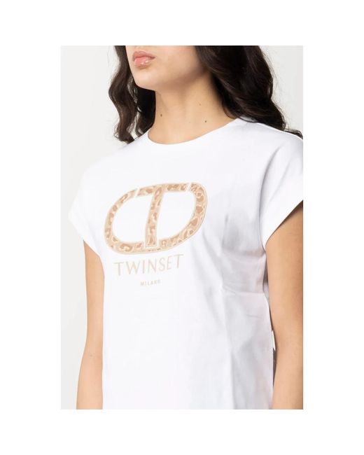 Twin Set White Weiße t-shirts und polos