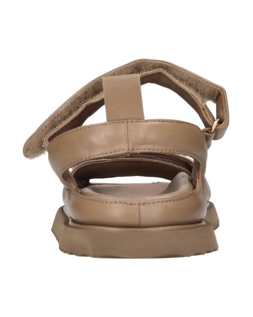 Elena Iachi Brown Flat Sandals