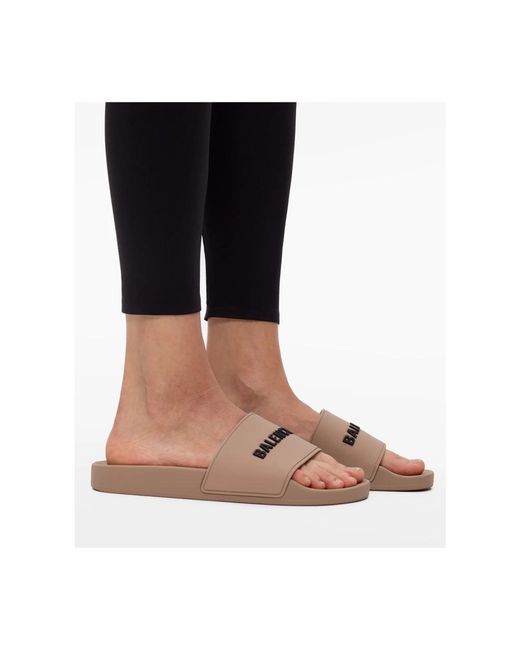 Balenciaga Brown Sliders