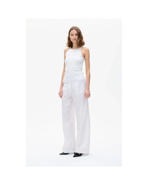 Wide Trousers Baum und Pferdgarten de color White