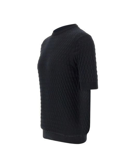 FILIPPO DE LAURENTIIS Black Round-Neck Knitwear for men