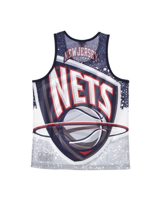 Mitchell & Ness Fitness ,Veelkleurig ,Polyester Nba Jumbotron Mesh Tank Top in het Blue voor heren