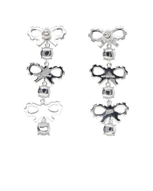 Self-Portrait White Earrings