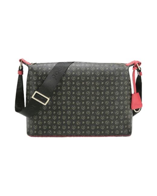 Pollini Heritage Schoudertas Met Logoband in het Black