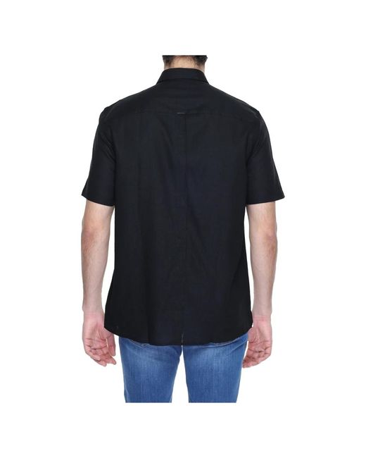 Antony Morato Kurzarm leinenmischung hemd in Black für Herren