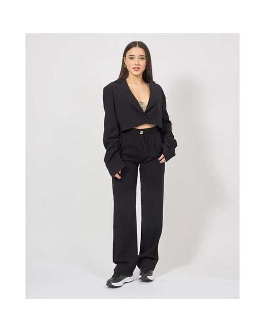 Straight Trousers Gaelle Paris de color Black