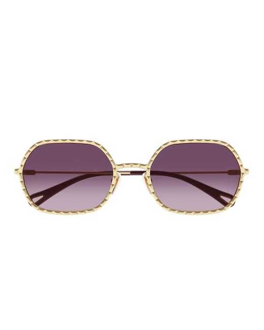 Chloé Purple Rechteckige sonnenbrille mit violetten gläsern,stylische sonnenbrille mit modell ch0231s