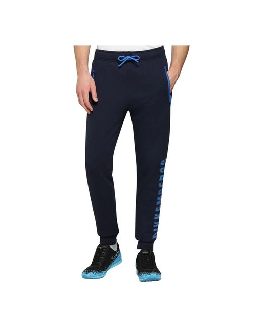 Pantalone jogg regular blu navy di Bikkembergs in Blue da Uomo