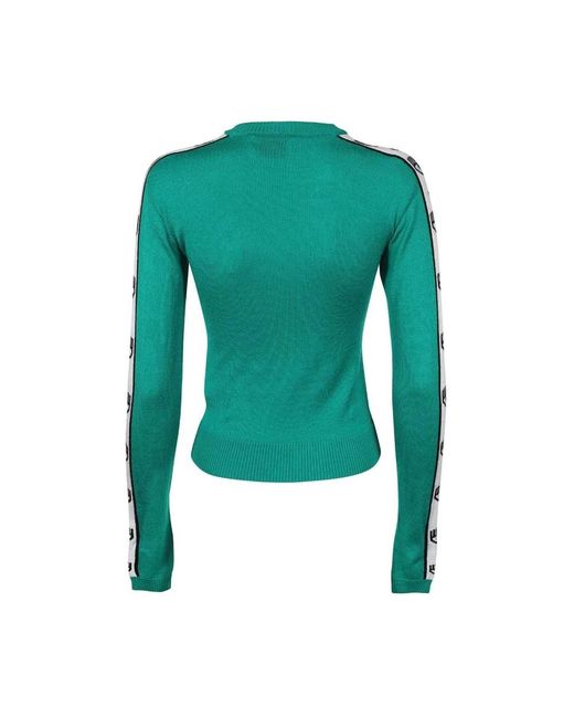 Chiara Ferragni Green Round-Neck Knitwear