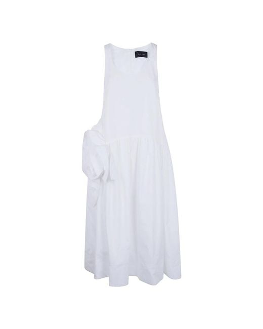 Simone Rocha Kleedjes ,Wit ,Pressed Rosette Tapered Back Flounce Dress in het White