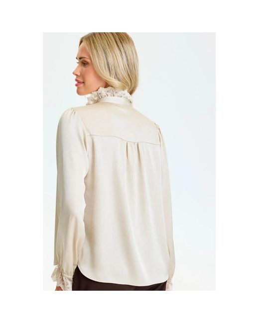 iN FRONT Overhemden ,Blouses in het Natural