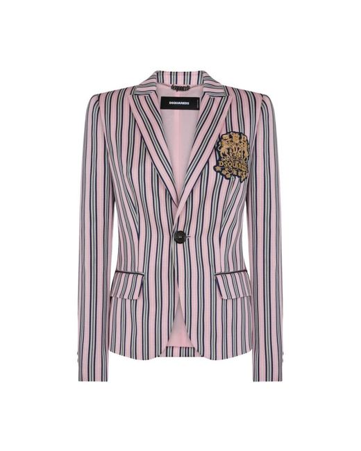 DSquared² Jassen ,Veelkleurig ,Katoen Stijlvolle Jas in het Pink