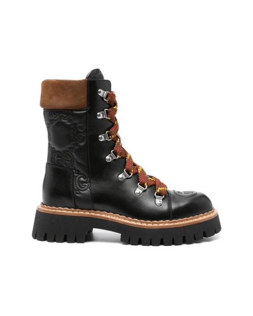 Gucci Black Lace-Up Boots