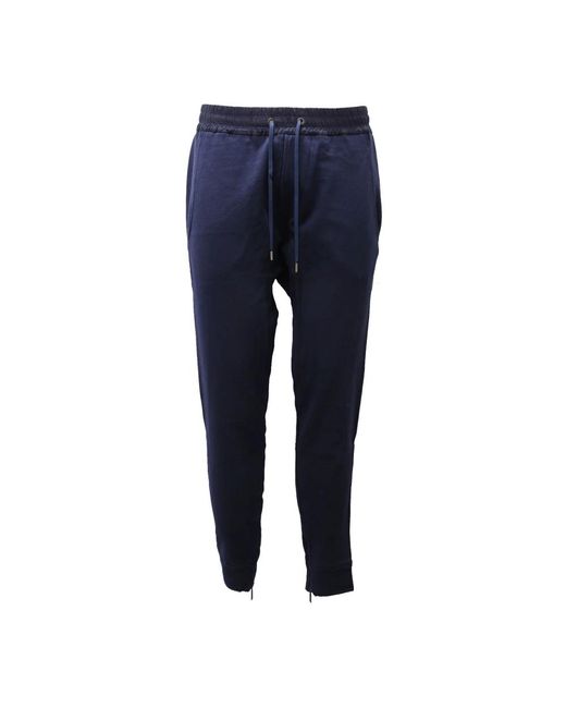 Paolo Pecora Broeken ,Blauw ,Katoen Laag Kruis Katoenen Sweatpants in het Blue voor heren