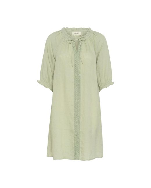 Cream Green Short Dresses