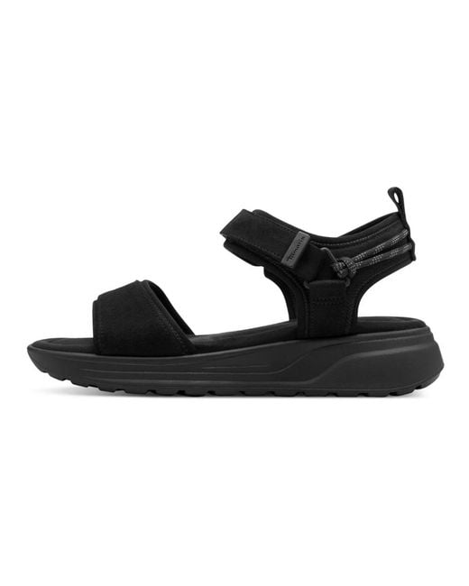 Tamaris Black Flat Sandals