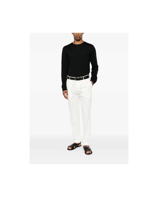 PT Torino White Straight Trousers for men