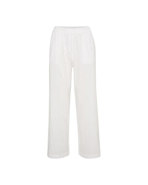 Kaffe Wide Trousers in het White