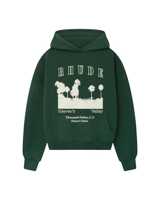 Rhude Green Hoodies for men