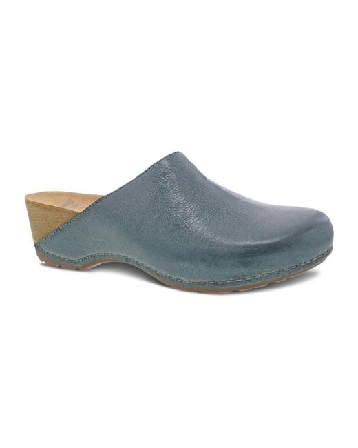 Dansko Blue Denim leder keil sandalen beige kontrast