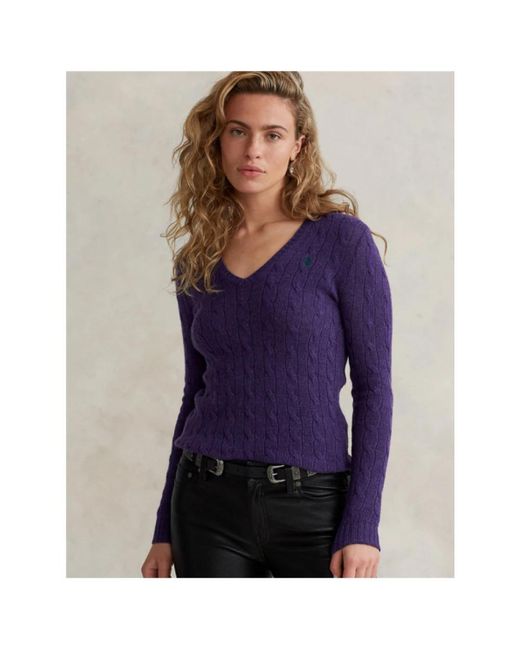 Polo Ralph Lauren Knitwear > V-neck Knitwear in het Purple