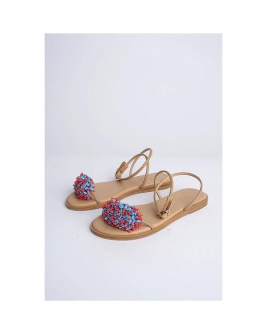 Ancient Greek Sandals Multicolor Flat Sandals