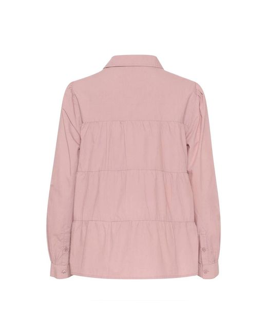 Cream Overhemden ,Roze ,Elderberry Ruffle Shirt in het Pink