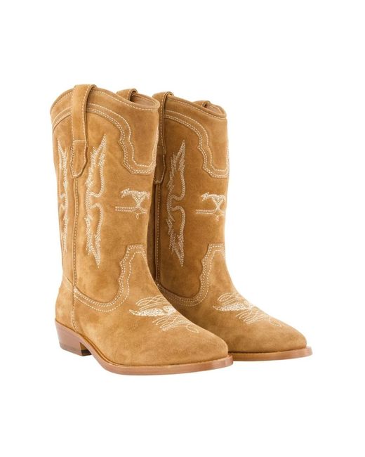 Zadig & Voltaire Brown Cowboy Boots