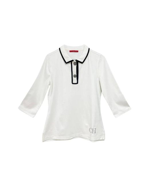 Carolina Herrera White Polo Shirts